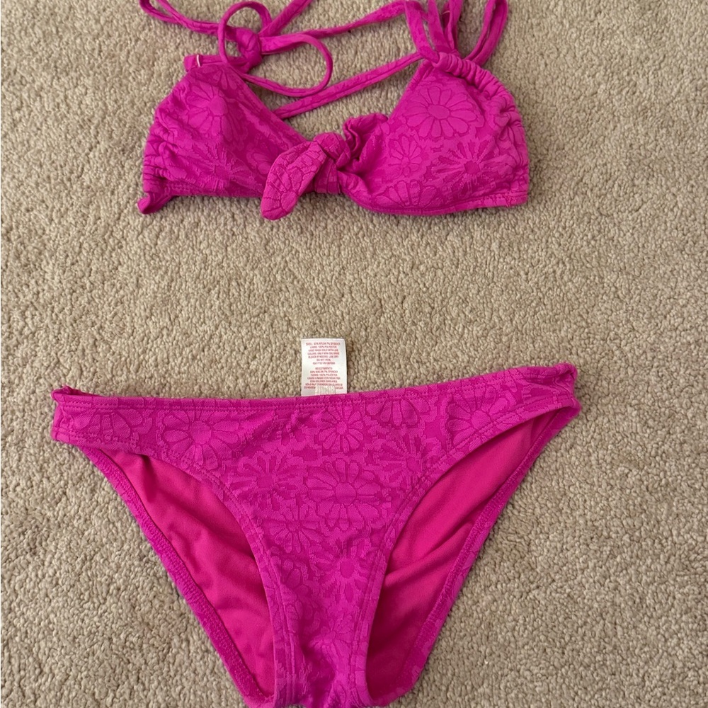 Xhilaration Pink Floral Bikini Set